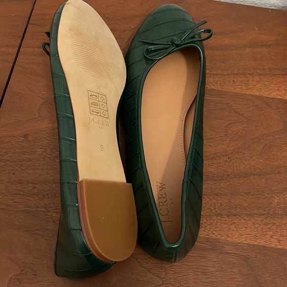 J Crew Croc Embossed Ballet Flats - Picture 7 of 8